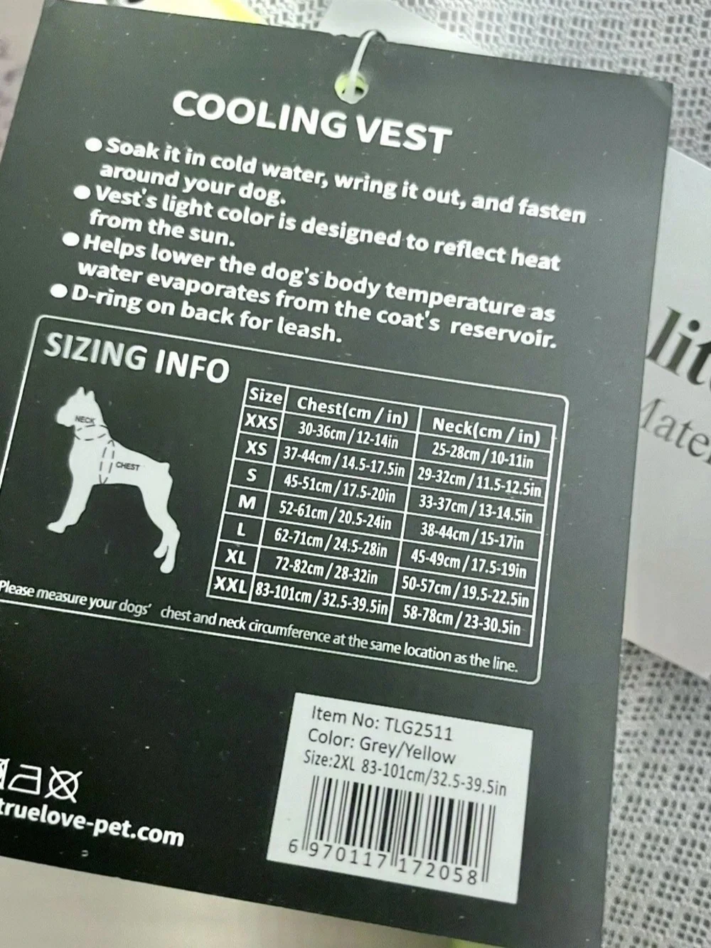Dog Cooling Vest Harness Cooler Jacket Breathable 3M Outdoor Adventure (XXL) NEW